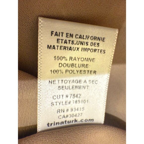 Trina Turk Striped Flutter Sleeve V-Neck Blouse S Multicolor Sheer Lined Womens - Picture 10 of 11